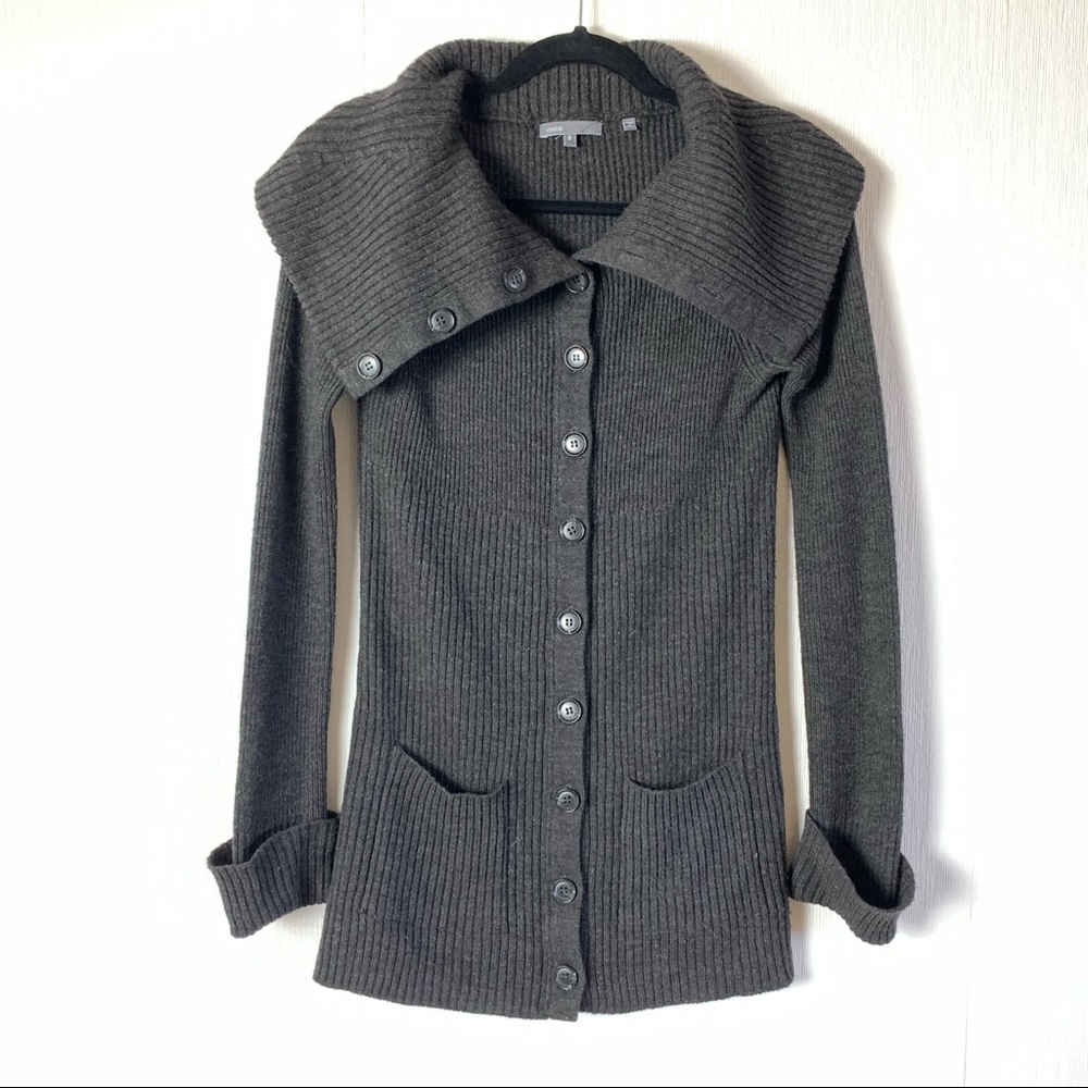 Vince Cowl Long Sleeve Long Cardigan Sweater S